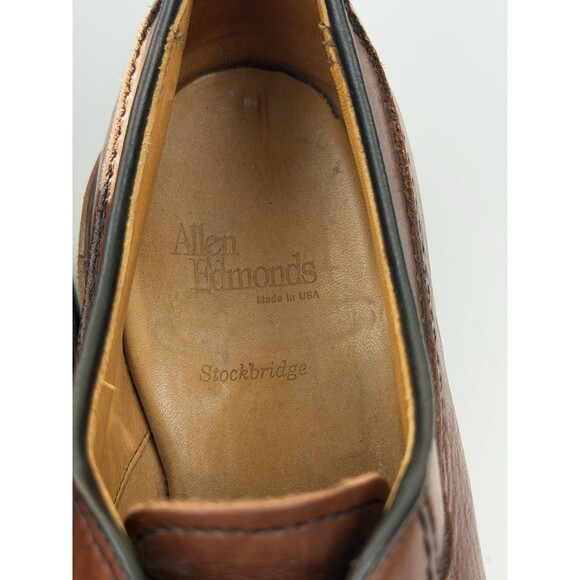 Allen Edmonds Stockbridge Mens 8 Brown Leather Split Toe Blucher Dress Shoes USA main image 6